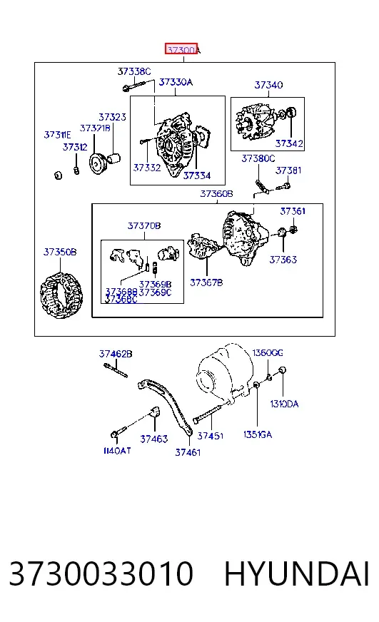 Gerador 3730033010 Hyundai/Kia
