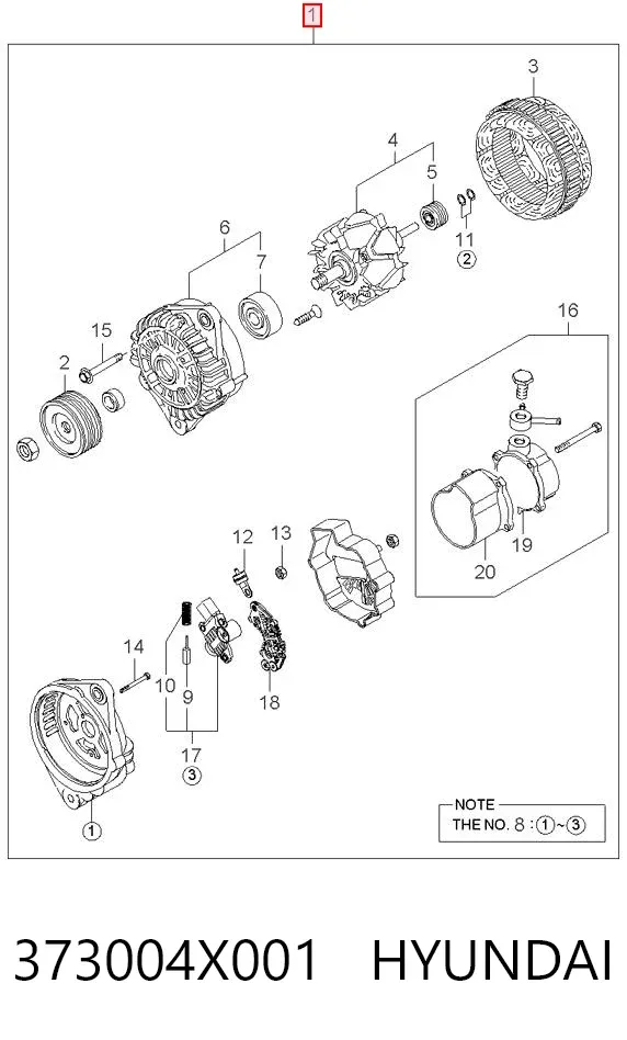 Gerador 373004X001 Hyundai/Kia