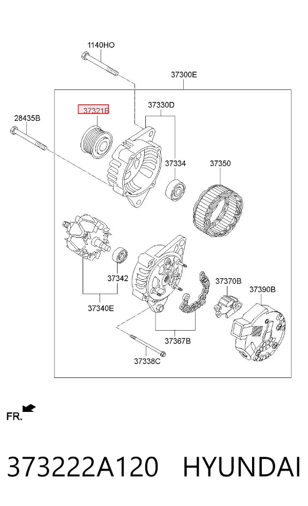 Polia do gerador 373222A120 Hyundai/Kia