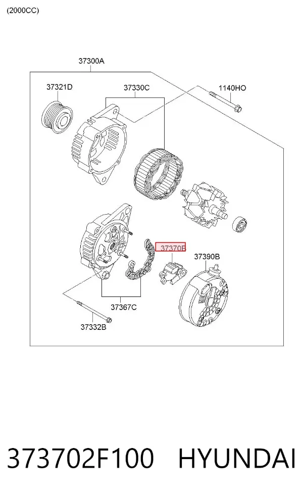 Relê-regulador do gerador (relê de carregamento) 373702F100 Hyundai/Kia