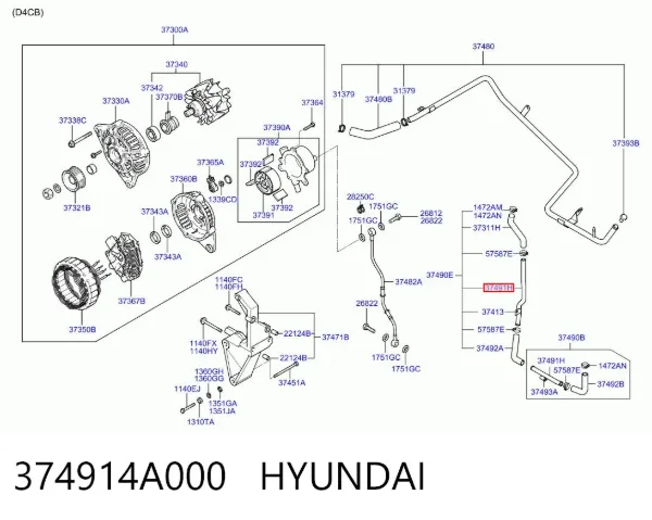 374914A000 Hyundai/Kia