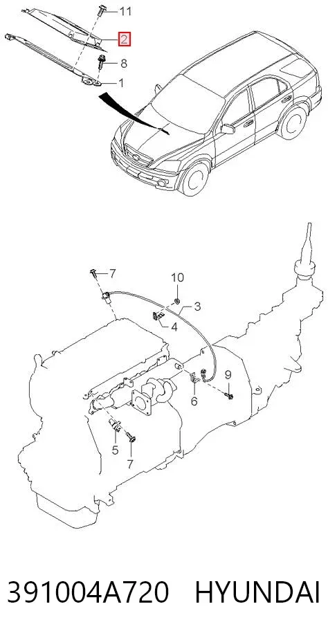 Módulo de direção (Centralina eletrônica) de motor 391004A720 Hyundai/Kia