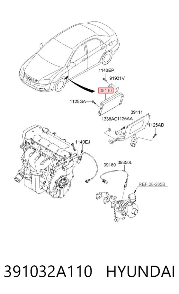 Módulo de direção (Centralina eletrônica) de motor 391032A110 Hyundai/Kia