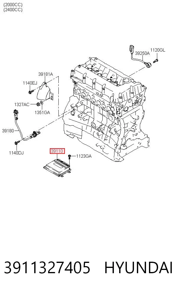 Módulo de direção (Centralina eletrônica) de motor 3911327405 Hyundai/Kia