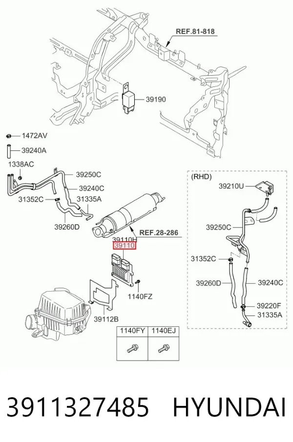 Módulo de direção (Centralina eletrônica) de motor KIA Carens II
