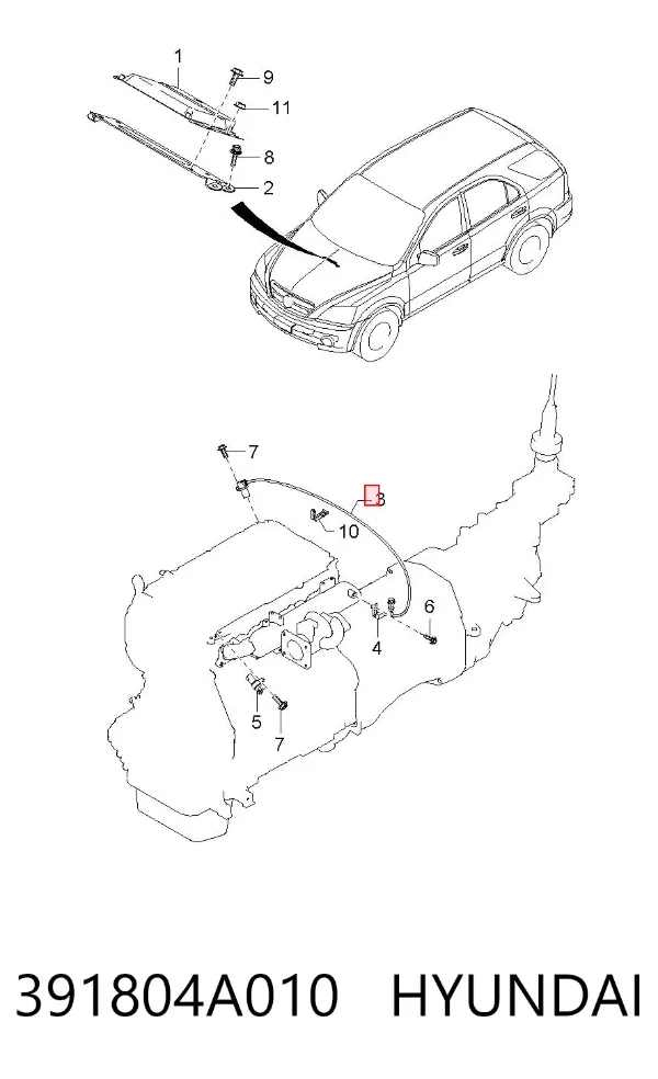 Sensor de posição (de revoluções) de cambota 391804A010 Hyundai/Kia
