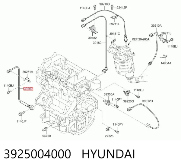 Sensor de detonação 3925004000 Hyundai/Kia