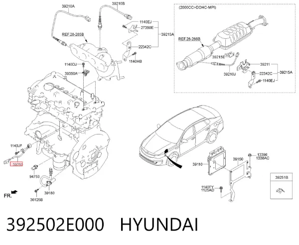 Sensor de detonação Hyundai Sonata VII