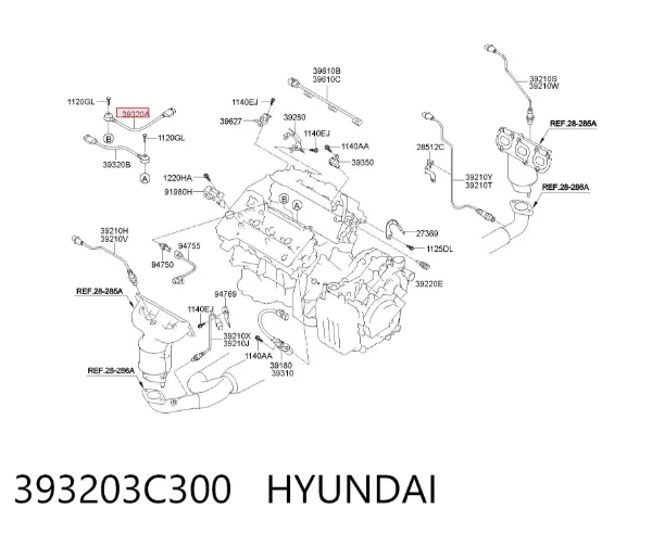 Sensor de detonação 393203C300 Hyundai/Kia