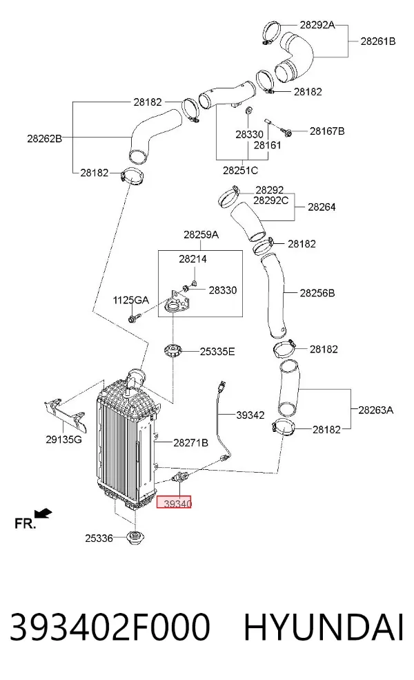 Sensor de temperatura da mistura de ar 393402F000 Hyundai/Kia