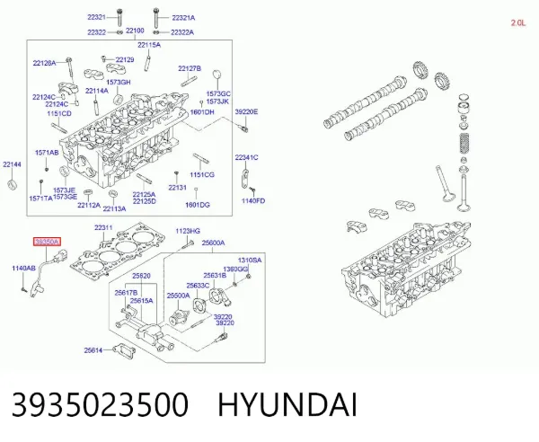 Sensor de efeito Hall 3935023500 Hyundai/Kia