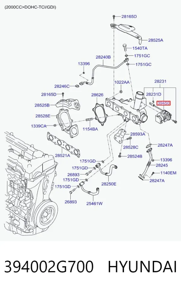 Solenoide da Caixa Automática de Mudança 394002G700 Hyundai/Kia