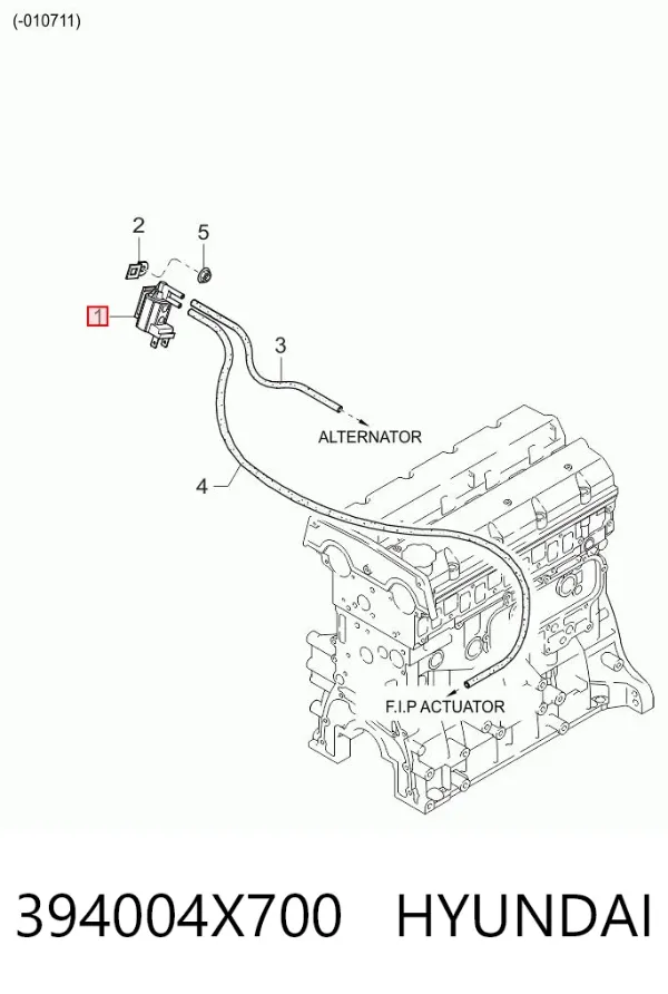 Válvula segura EGR, de recirculação dos gases 394004X700 Hyundai/Kia