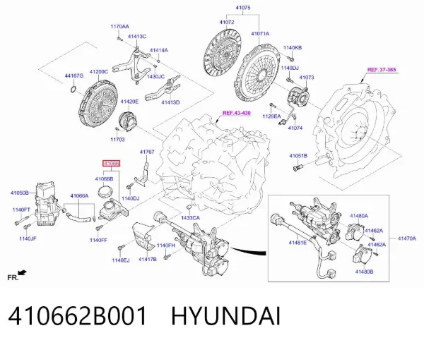 Tanque de cilindro principal de embraiagem 410662B001 Hyundai/Kia