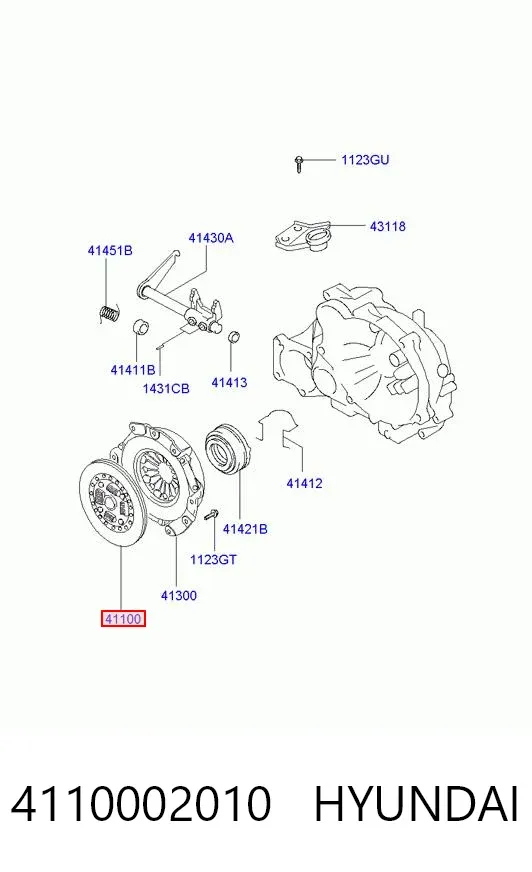 Disco de embraiagem 4110002010 Hyundai/Kia