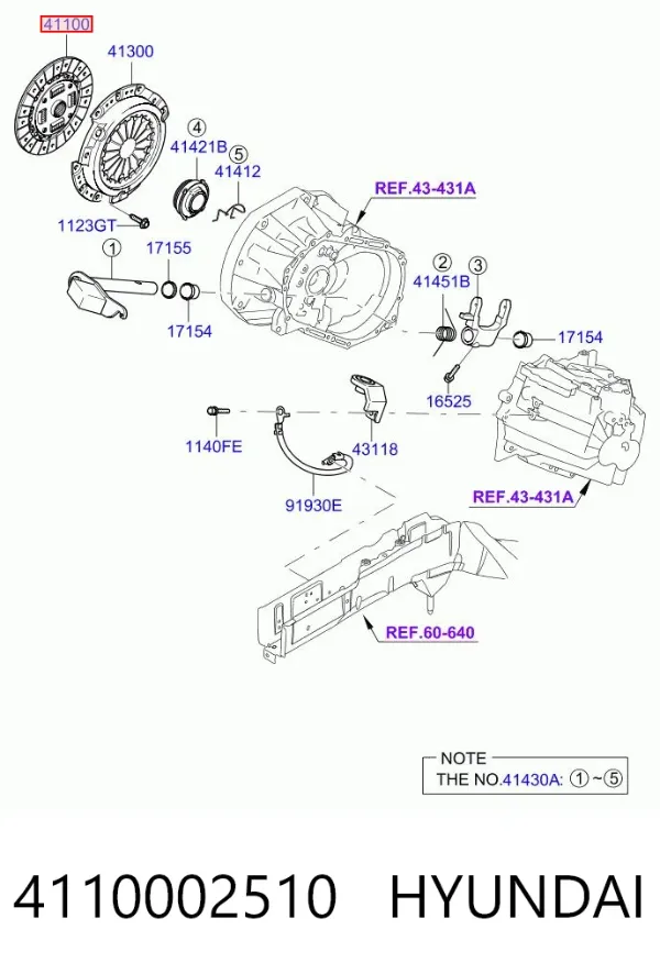 Disco de embraiagem 4110002510 Hyundai/Kia