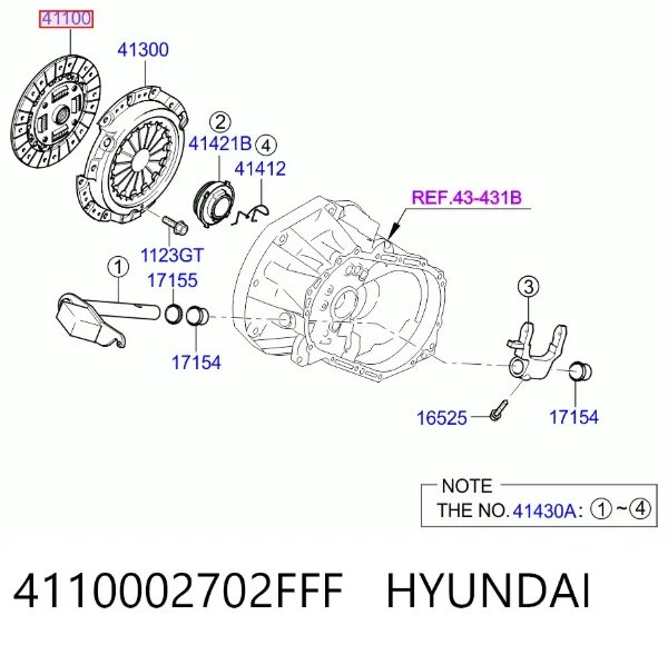 Disco de embraiagem 4110002702FFF Hyundai/Kia
