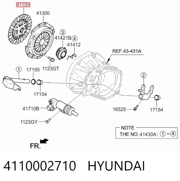 Disco de embraiagem 4110002710 Hyundai/Kia