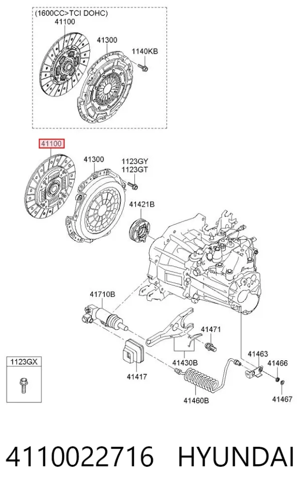 Disco de embraiagem 4110022716 Hyundai/Kia