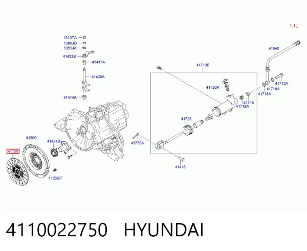 Disco de embraiagem 4110022750 Hyundai/Kia