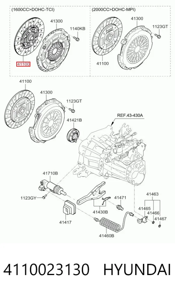 Disco de embraiagem 4110023130 Hyundai/Kia