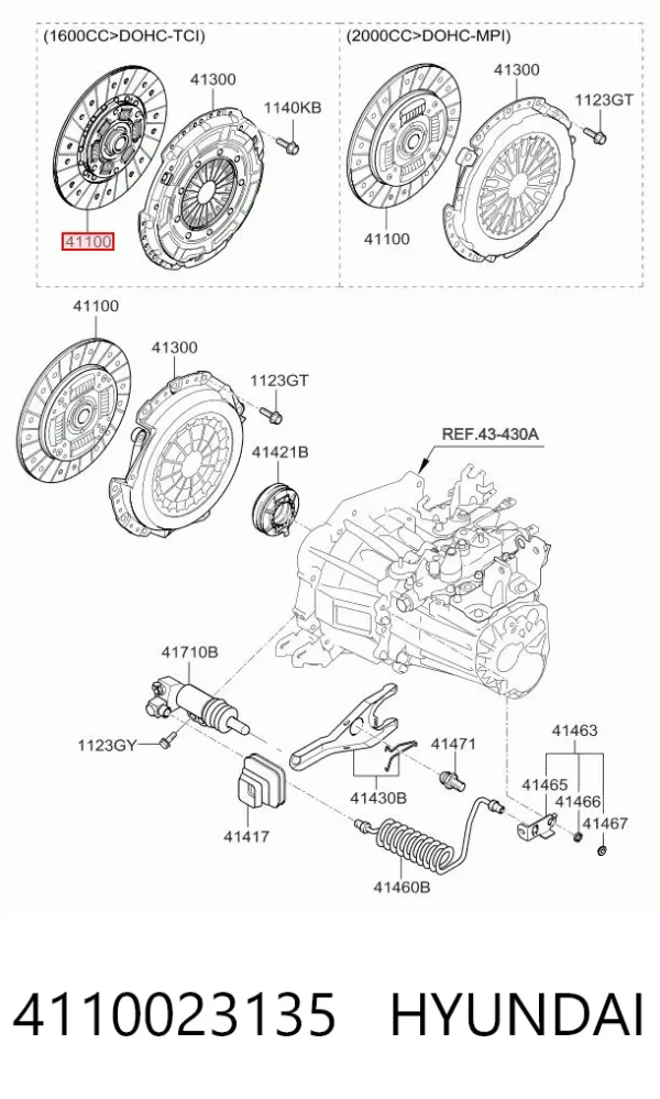 Disco de embraiagem 4110023135 Hyundai/Kia