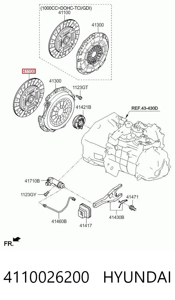 Disco de embraiagem 4110026200 Hyundai/Kia