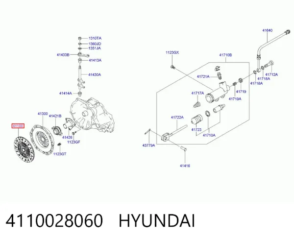 Disco de embraiagem 4110028060 Hyundai/Kia
