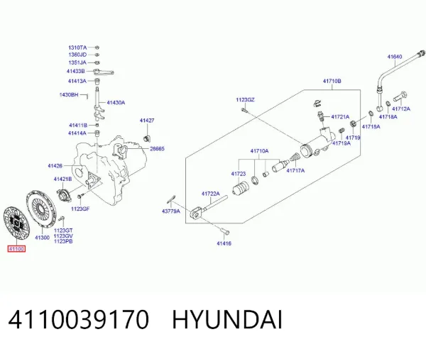 Disco de embraiagem 4110039170 Hyundai/Kia