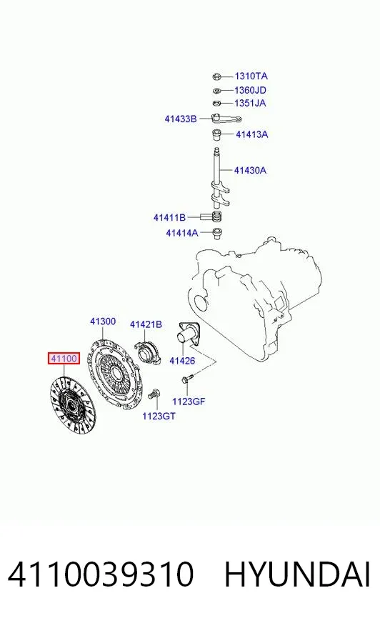 Kit de embraiagem (3 peças) 4110039310 Hyundai/Kia