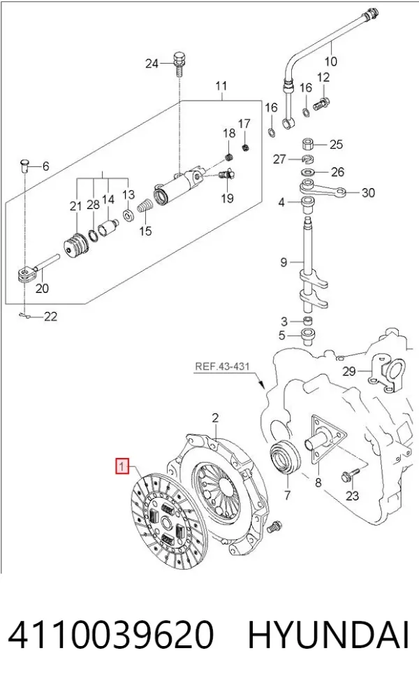 Disco de embraiagem 4110039620 Hyundai/Kia