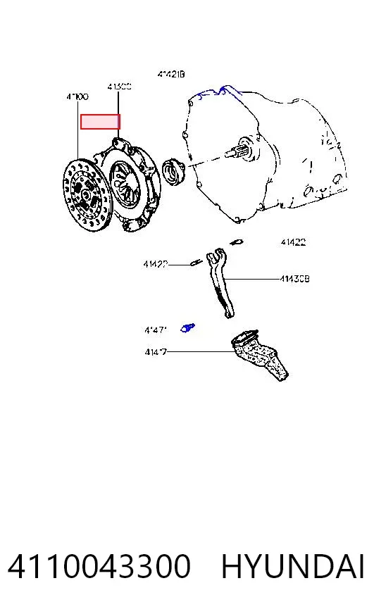 Disco de embraiagem 4110043300 Hyundai/Kia