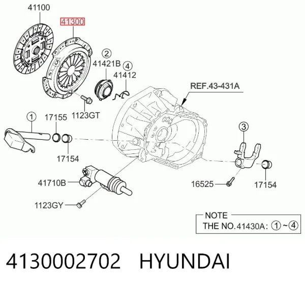 Cesta de embraiagem 4130002702 Hyundai/Kia