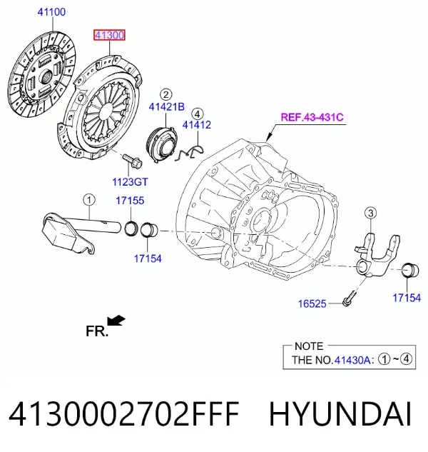 Cesta de embraiagem 4130002702FFF Hyundai/Kia