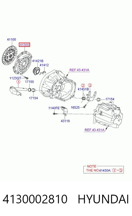 Cesta de embraiagem 4130002810 Hyundai/Kia