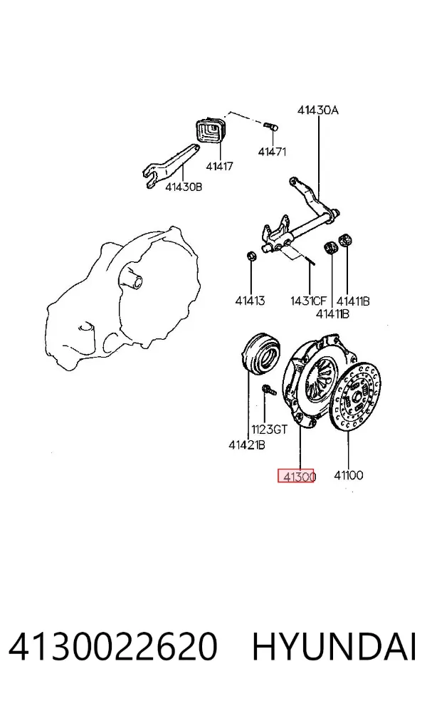 Cesta de embraiagem 4130022620 Hyundai/Kia