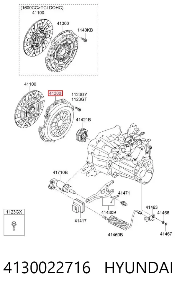 Cesta de embraiagem 4130022716 Hyundai/Kia