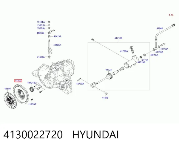 Cesta de embraiagem 4130022720 Hyundai/Kia