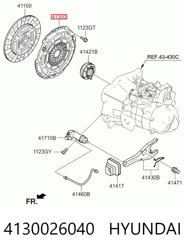 Cesta de embraiagem 4130026040 Hyundai/Kia