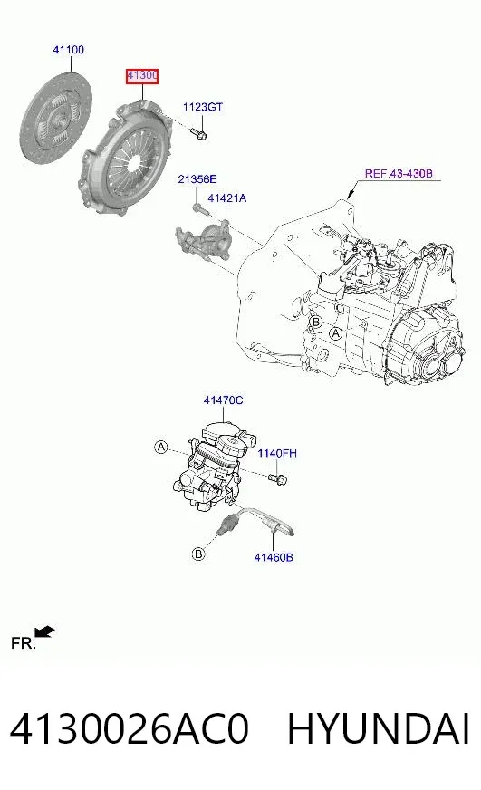 Cesta de embraiagem 4130026AC0 Hyundai/Kia