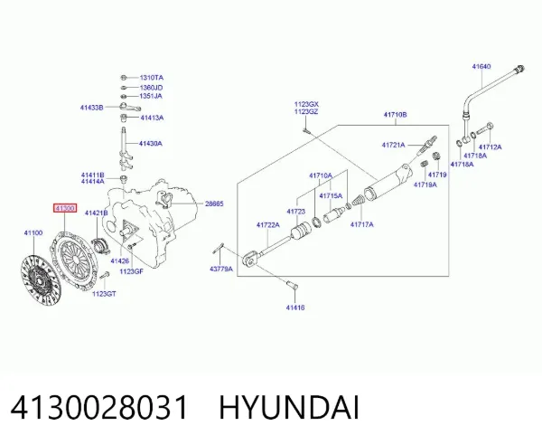 Cesta de embraiagem 4130028031 Hyundai/Kia