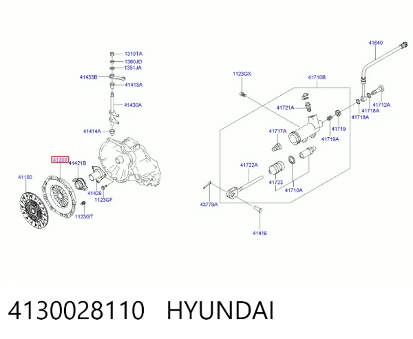 Cesta de embraiagem 4130028110 Hyundai/Kia