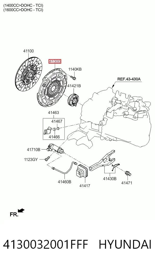 Cesta de embraiagem 4130032001FFF Hyundai/Kia