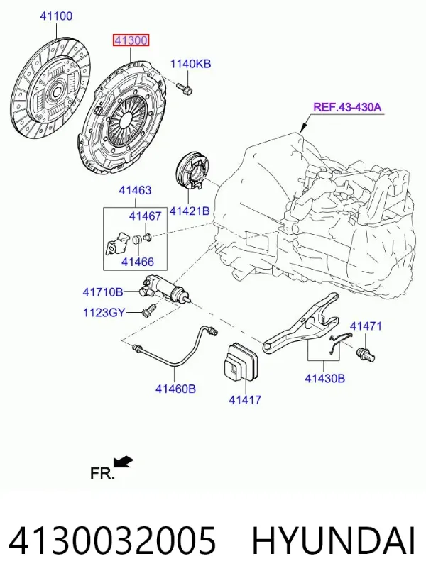 Cesta de embraiagem 4130032005 Hyundai/Kia