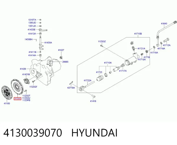 Cesta de embraiagem 4130039070 Hyundai/Kia