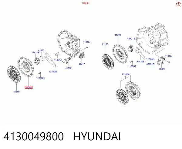 Cesta de embraiagem 4130049800 Hyundai/Kia
