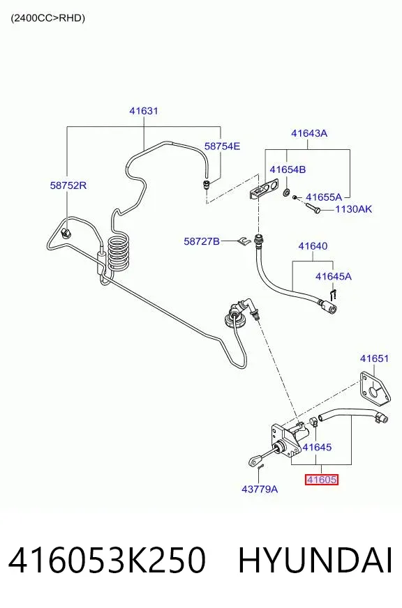 Cilindro mestre de embraiagem 416053K250 Hyundai/Kia