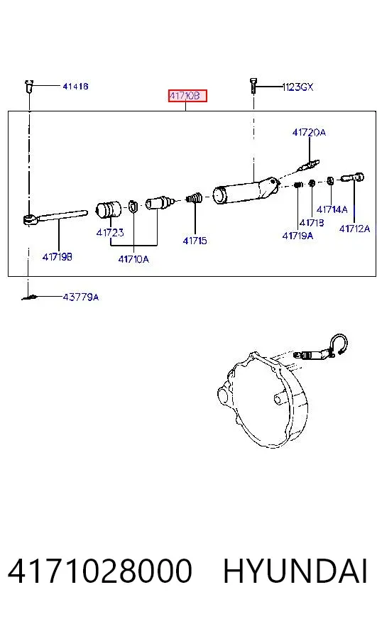 Cilindro de trabalho de embraiagem 4171028000 Hyundai/Kia