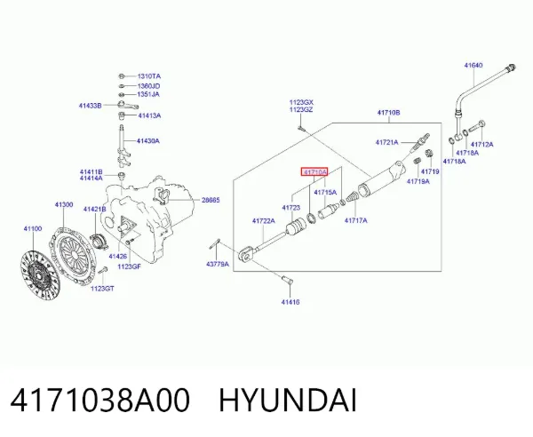 Cilindro de trabalho de embraiagem 4171038A00 Hyundai/Kia