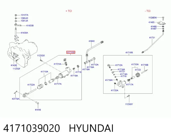 Cilindro de trabalho de embraiagem 4171039020 Hyundai/Kia